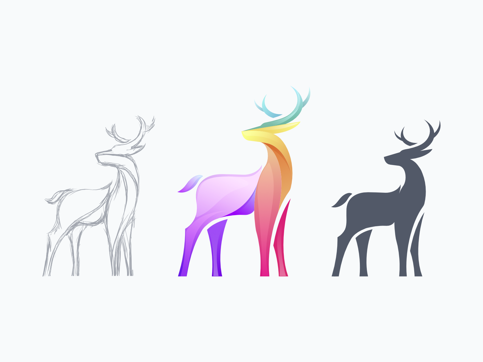 Tech Deer Head Logo Technology Deer Logo