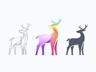 Deer Logo Design Concept deer deer illustration deer logo deers graphic logo logo design logodesign logos logotype sketch vector
