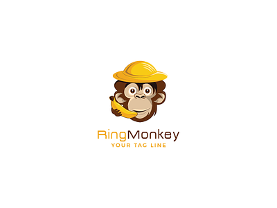 Ringmonkey 3d logo animals app baby bread byte design design digital icon illustration logo mascot logos monkey typography