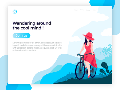 Wandering Around app artwork cycle graphic design illustration lady cycle ui ux vacations vector wandering wandering around the cool mind wild
