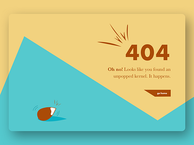 Weekly Warm-Up | 404 Page 404 404page branding challenge design dribbbleweeklywarmup error illustration lineart personal brand popcorn typography vector weekly challenge weekly warm up