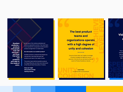 ebook | The Product Excellence Maturity model | productboard design e book ebook ebook design ebook layout editorial design editorial layout guides handbook lead magnet lineart marketing design page layout print design pull quote saas typography