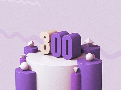 Three Hundred 300 3d 3d art c4d cinema4d design illustration primitives purple render