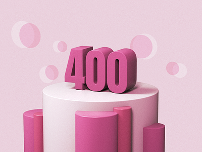 Four Hundred 3d 3d art 400 c4d cinema4d design illustration pink red render