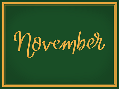 November ribbon type typography