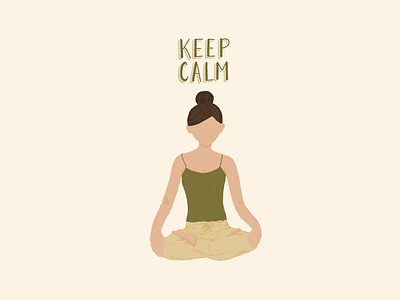 Keep Calm and Meditate illustration meditate yoga