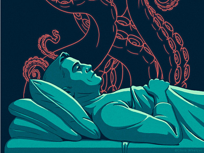 Bad Sleep Book Cover book digital art graphic horror illustration tentacles