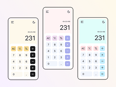 Calculator - Daily UI №004 app calculator design gradient pastel soft tender ui