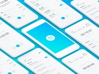 Alarm clock App Redesign alarm app blue clock design gradient iu mobile redesign web