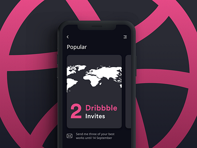 Dribbble Invites app card dribbble invite invites ios ui ui ux ui ux design uiux ux ux design uxui