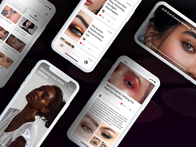 Makeup app app article article page beauty clean collection ios makeup minimal app ui ux ux design uxui video video player