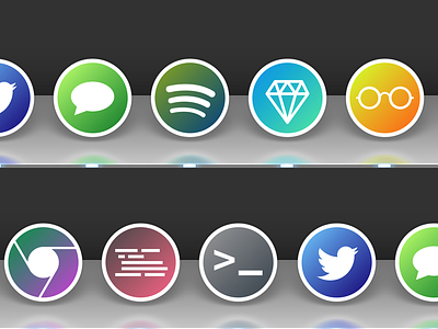 App icons chrome icon messages readkit sketch spotify sublimetext terminal tweetbot twitter