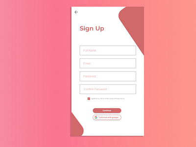 Sign up page by Sreejith Sasikumar on Dribbble