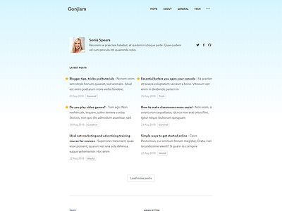 Gonjiam - Personal Ghost Theme by Haunted Themes articles author blog design ghost ghost theme personal template text theme typography web website writer
