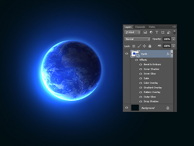 One layer style - Planet Earth blue download earth freebie glow layer one one layer style planet psd style