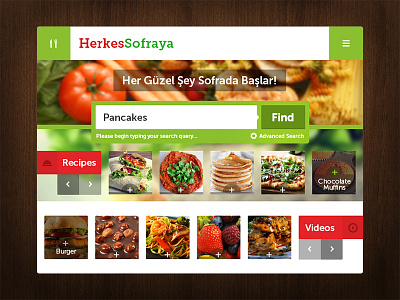 Herkes Sofraya - Daily Recipe Widget brandious flat food green recipe red search tasty widget