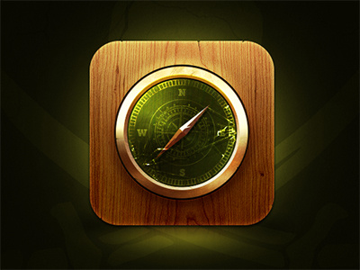 Pirate Compass Icon arrow compass green icon ios pirate shadow skull wooden