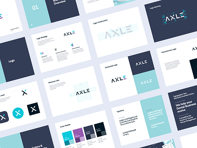 Axle Brandbook blue brand brand design brand identity brandbook branding colors identity logo logotype modern rules template turquoise typography white