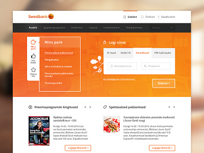 Swedbank Redesign Concept bank business clean ebank finance flat landing online bank orange swedbank web