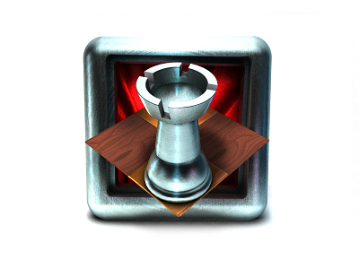 Chess iOS Icon board brandious bright checkmate chess clean desk hard icon ios light medieval metal red reflection shadows velvet white wood