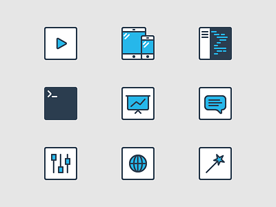 ThemePatio Icon Set blue icons minimal outline vector