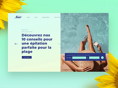 Nair • Homepage 👙 animation gradient homepage interaction nfl parallax scroll slideshow type ui ux