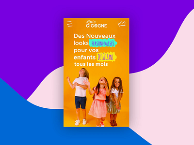 Homepage • Little Cigogne 🧦🧤🧣 animation ballons branding cinemagraph design homepage interaction kids transition type typography ui ux