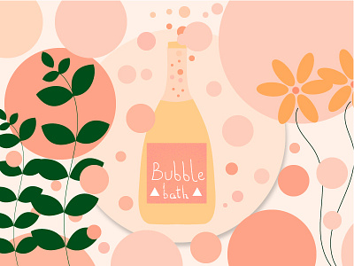 Bubble Bath flowers illustration nature plants spring summer