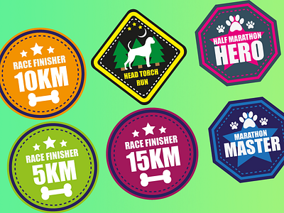 Youth Canicross Project badges canicross dogs running sport stickers