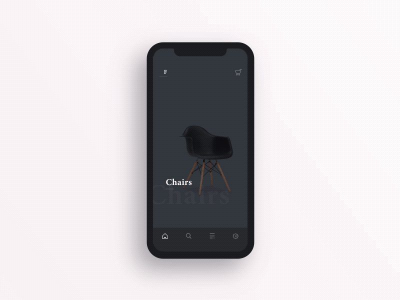 Furnitura App Concept android animation dark debut furniture ios iphone x landing page minimal motion transition ui ux