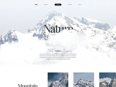 Blogg Landing Page article blog clean dashboard landing page minimal mountain photography portfolio user interface website white