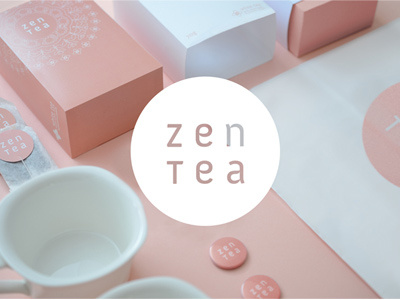 Zen badge harmony konrad logo orange packaging peace pink sybilski tea zen
