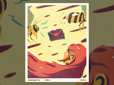 Outside visitors bee branding character character design editorial editorial illustration illustraton joy letter messenger outside quarentine visitor