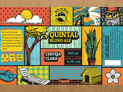 Quintal Blond Ale - Beer Label beer bottle branding brew brewery craft craft beer illustration label packging texture
