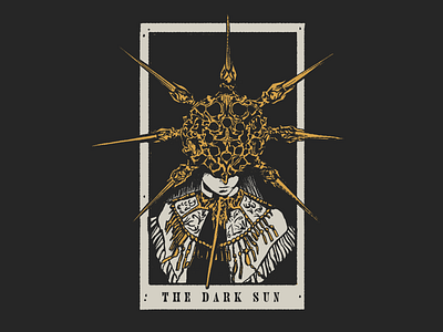 The Dark Sun card dark dark souls grit horror illustration merch skull souls sun tarot texture vintage