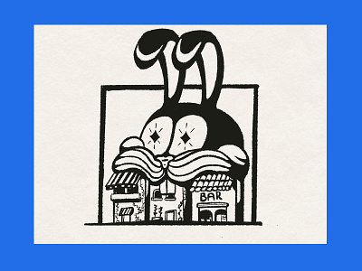 Easter? blackwork branding building bunny drawing easter easter bunny illustration ink star stores texture traditional vintage