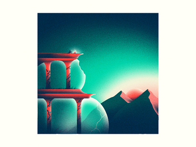 Bonfire 36days 36daysoftype 36daysoftype08 abstract editorial grit illustration journey moon planets snake surreal texture vintage