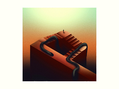 Point of view 36daysoftype editorial editorial illustration escher gig gradient grit letter noise p penrose person poster puzzle retro snake stair surreal texture vintage