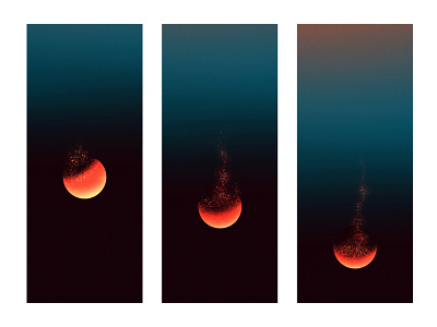 Fleeting blood moon eclipse gradient illustration lunar lunar eclipse moon poster sky space stars texture zodiac