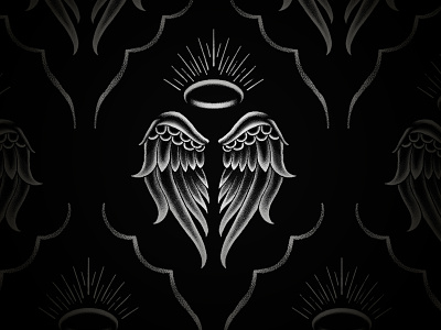 The Angel alcohol angel blackwork branding gin halo illustration packaging retro stippling tattoo texture vintage
