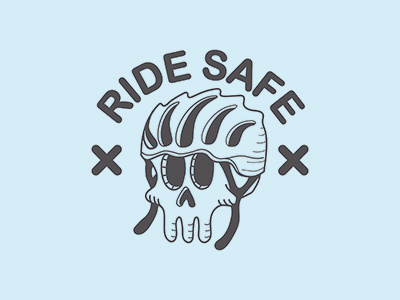 Ride Safe bike cap fixed gear helmet ride safe skull sticker