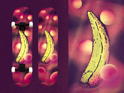 Cosmic Banana abstract adobe banana comisc grit illustration noise skate skate deck skate jam skateboard skateboard design skateboard graphics skatejamcontest texture tony hawk vector