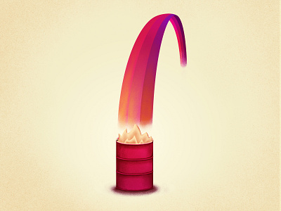 Firebow barrel burning burning barrel editorial end end of rainbow fire flame grain luck rainbow texture trash can