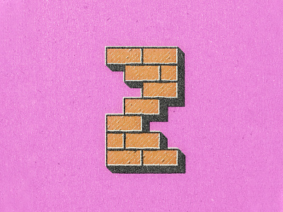 Brick by brick 36days 2 36daysoftype brick grit illustration indie punk retro rock sticker texture two typography vintage