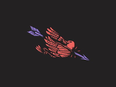 Dark - Inktober 2019 Day #26 arrow band bird branding branding illustration dark gig ink inktober inktober2019 merch old school sticker texture vintage