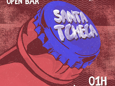 Santa Tcheca - Poster beer bottle branding branding illustration craft event gig gig poster gig posters grain grit illustration party poster poster design retro texture vintage