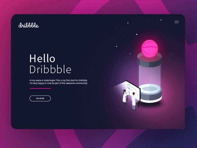 Hello Dribbble! first shot dribbble landing page motion ui
