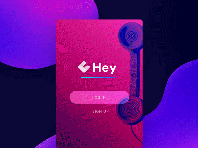 Hey Chat UI Prototype App Design aftereffects app appdesign gif messenger mobile photoshop ui ux