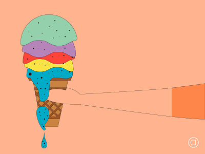 Weekly Illustrations | Series 008 | #040 clean concept daily flat graphic design ice cream illustration illustrator minimal self care sketch vector