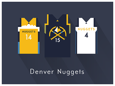NBA Fan Art: Denver Nuggets basketball flat illustration graphic art graphic design graphics illustration illustrator illustrator art minimal design nba uniforms vector art